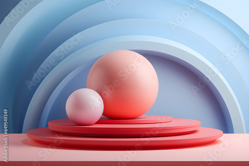 abstract geometries  for display product on background. Minimal concept. Space for product presentation 3d rendering