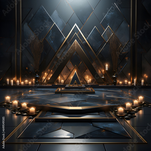 luxury abstract geometries  for display product on background. Minimal concept. Space for product presentation 3d rendering