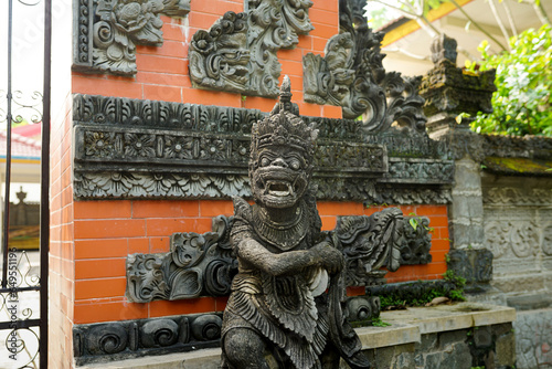 indian monkey, statue of hindu god hanoman on a temple background