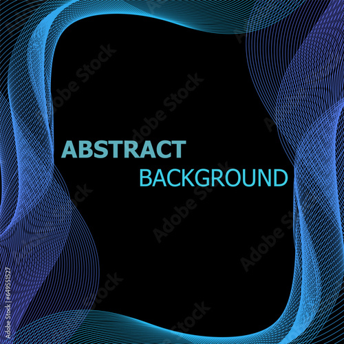 Abstract background with green and blue lines wave