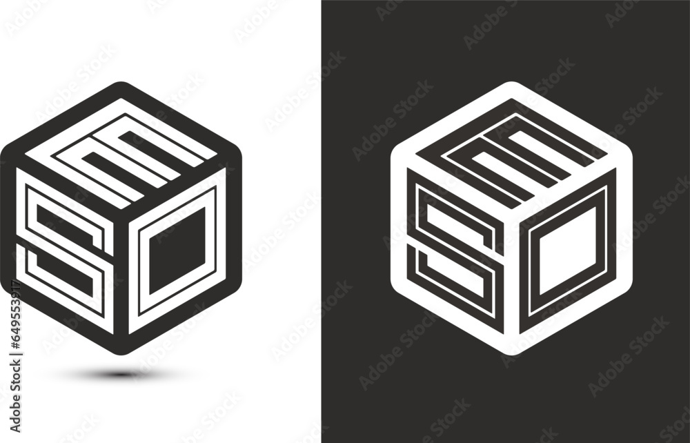 ESO letter logo design with illustrator cube logo, vector logo modern ...