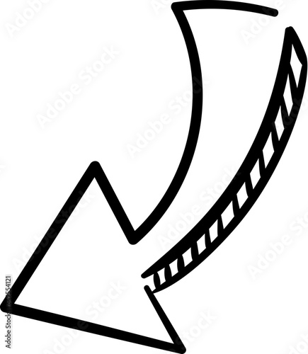 Fototapeta Naklejka Na Ścianę i Meble -  Hand drawn arrow doodle cute element