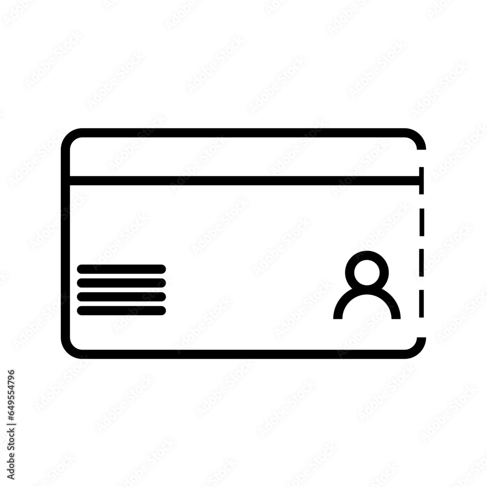 Permanent Residence Permit Card. Vector icon isolated on white background.