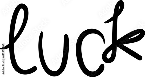 Hand drawn luck text calligraphy element 