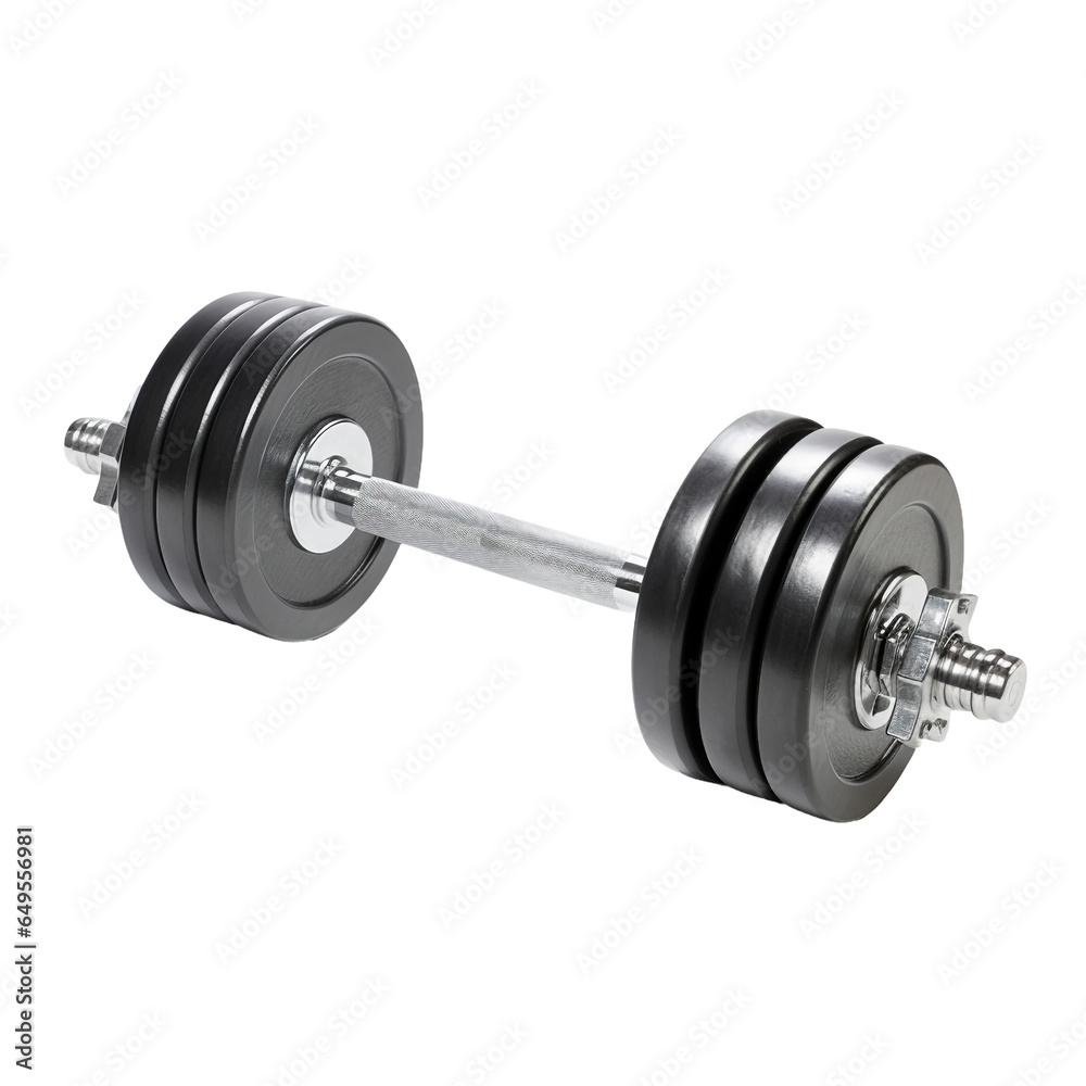 Fototapeta premium Dumbbell, transparent background, isolated image, generative AI 