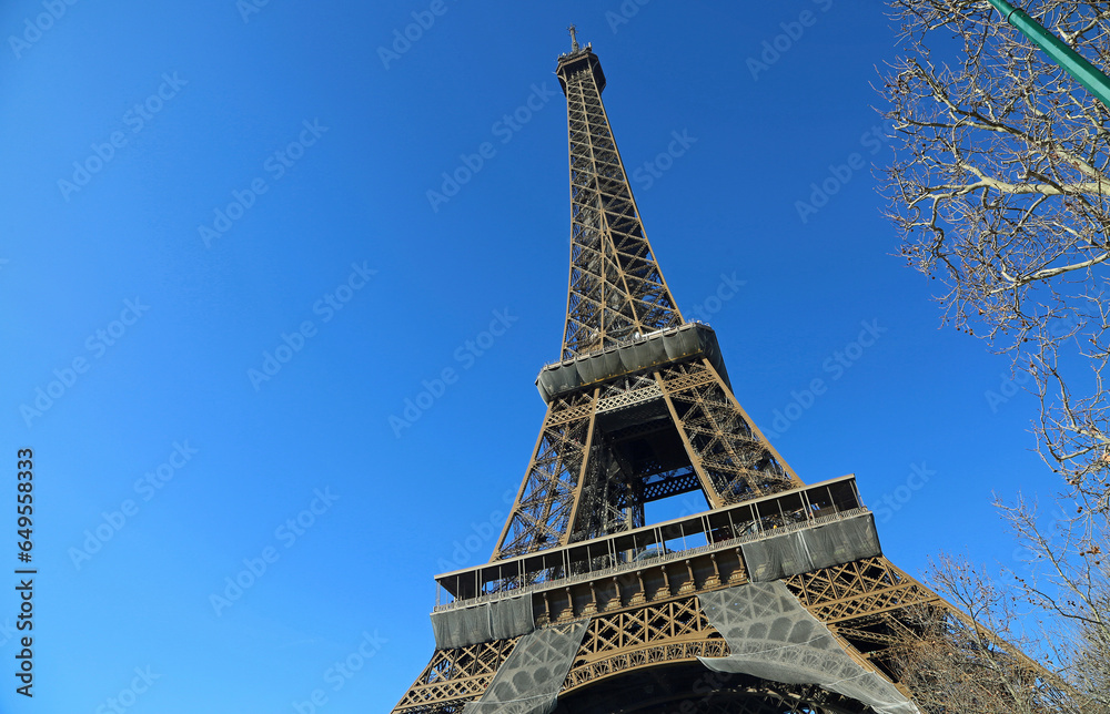The tower on blue sky - Eiffel Tower (Tout Eiffel) - Paris, France