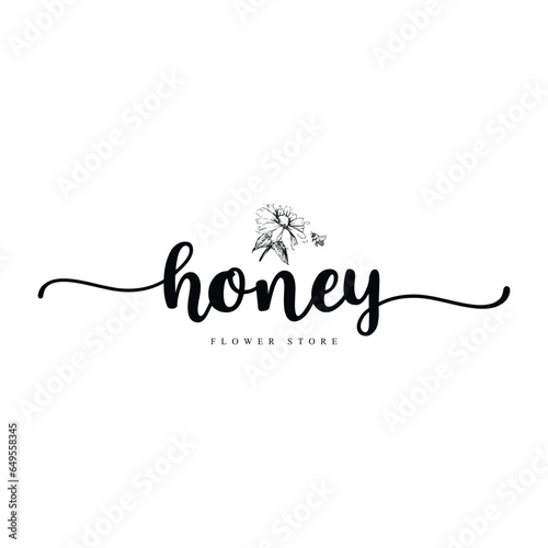 Abstract honey flower store logo design Template