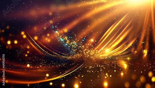 Abstract Glittering Gold With Bokeh Effect Background