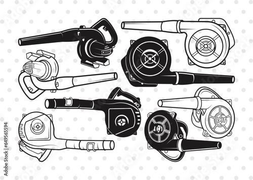 Blower Machine Silhouette, Leaf Blower Svg, Blower Svg, Electric Blower Svg, Blower Machine Svg Bundle