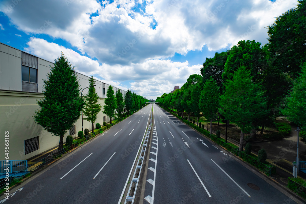 An empty downtown street in Takashimadaira Tokyo wide shot An empty downtown street in Takashimadaira Tokyo wide shot