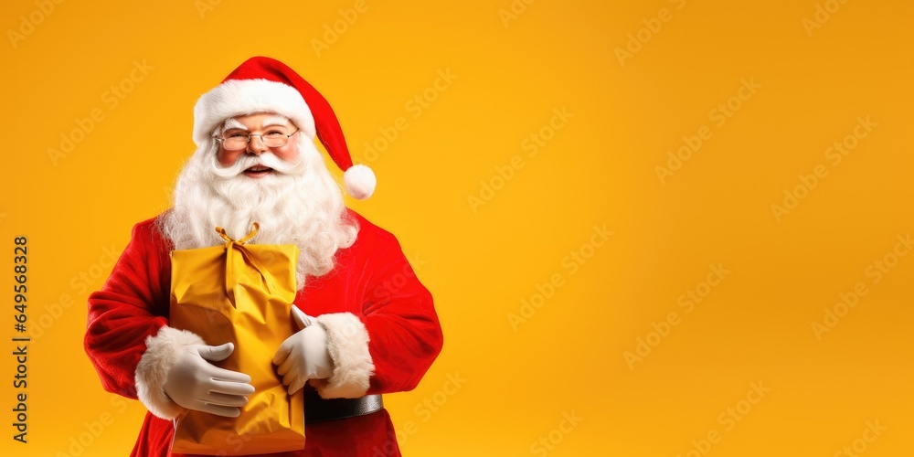 Santa Claus to delivery Christmas gifts isolated background