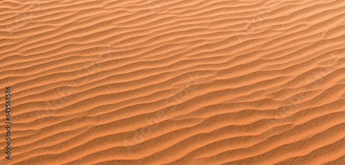 Sand background Panorama of the desert Wrinkles of sand blown by the wind