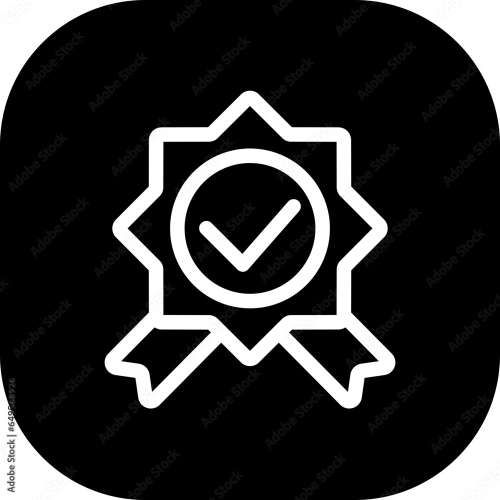 Badge approval icon with black filled line outline. badge, label, symbol, design, sticker, logo, product. Vector illustration Badge approval icon with black filled line outline. badge, label, symbol, design, sticker, logo, product. Vector illustration