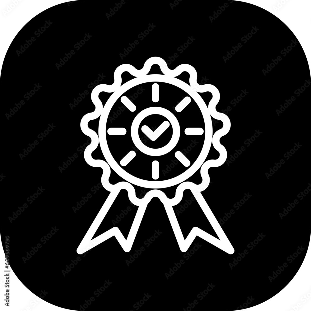 Medal approval icon with black filled line outline. award, medal, trophy, victory, winner, gold, achievement. Vector illustration Medal approval icon with black filled line outline. award, medal, trophy, victory, winner, gold, achievement. Vector illustration