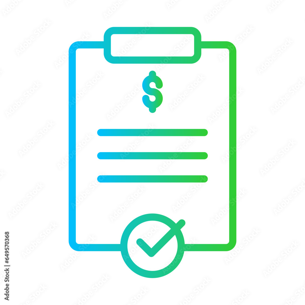 Approval financial strategy approval icon with blue and green gradient outline. strategy, management, business, investment, approval, finance, company. Vector illustration Approval financial strategy approval icon with blue and green gradient outline. strategy, management, business, investment, approval, finance, company. Vector illustration
