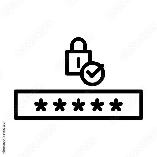 Approval code approval icon with black outline. code, mobile, approved, online, phone, technology, secure. Vector illustration