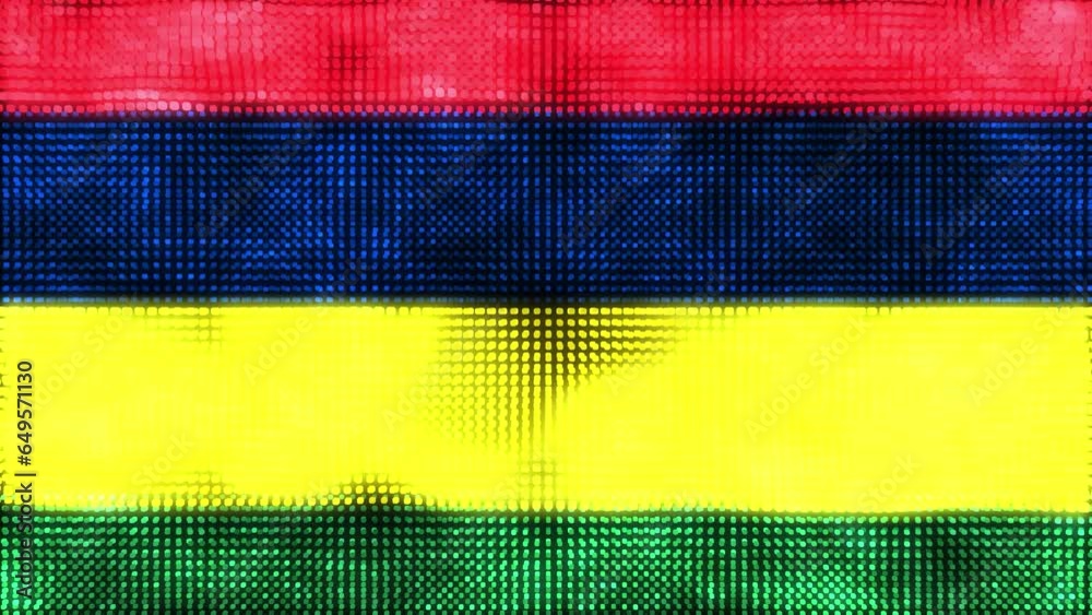 Mauritius digital flag - loop animation