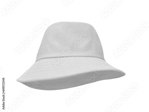 White bucket hat isolated PNG transparent