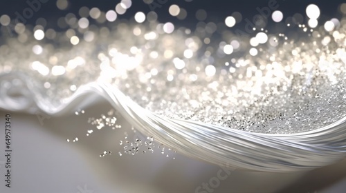 Wedding sparkles with bokeh background. Wedding concept. 3d render  abstract background with bokeh.  Silver glitter background with bokeh defocused lights and sparkles. Glittering lights background. 