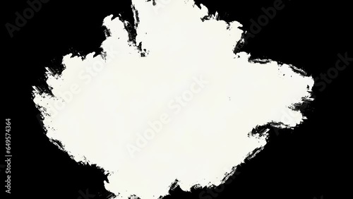 Abstract white paint grunge brush stroke transition on black background