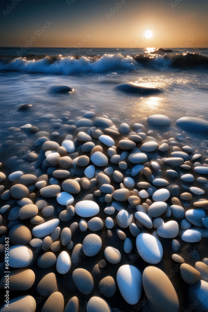 beach pebbles, generated by artificial intelligence beach pebbles, generated by artificial intelligence