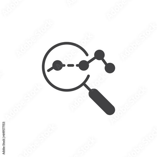Magnifying glass and graph vector icon