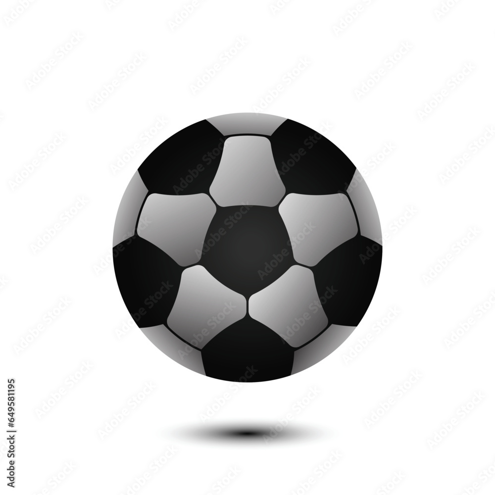 Fototapeta premium Vector isolated soccer ball illustration, sports football icon flat illustration