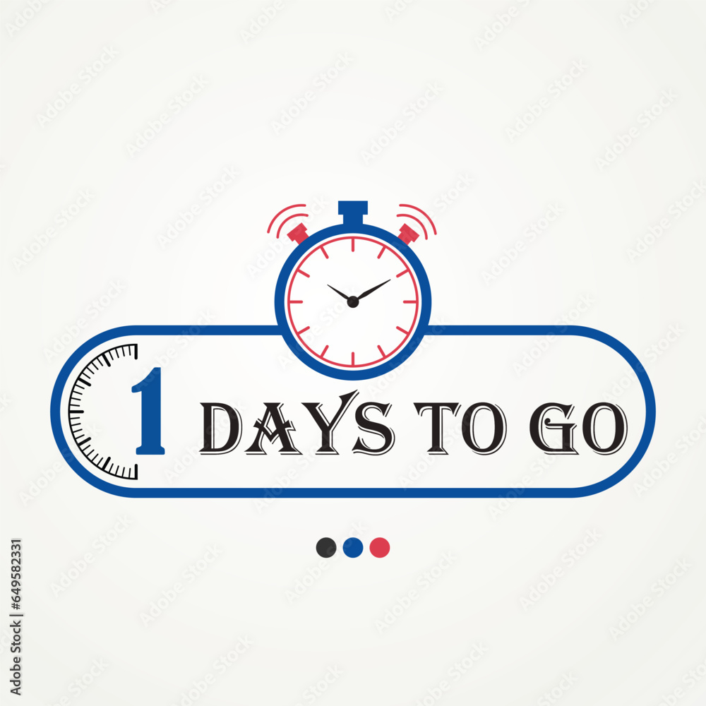 1 Countdown left days banner. Nine, eight, seven, six, five, four, three, two, one, zero days left. Vector Abstract illustration. 1 Countdown left days banner. Nine, eight, seven, six, five, four, three, two, one, zero days left. Vector Abstract illustration.