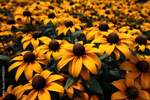 rudbeckia flower blossom in spring season, Decoration flower plant at home and garden photo