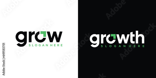 Modern growth logo design wordmark. Abstract arrow shapes logo design in letter O graphic vector illustration. Symbol, icon, creative.