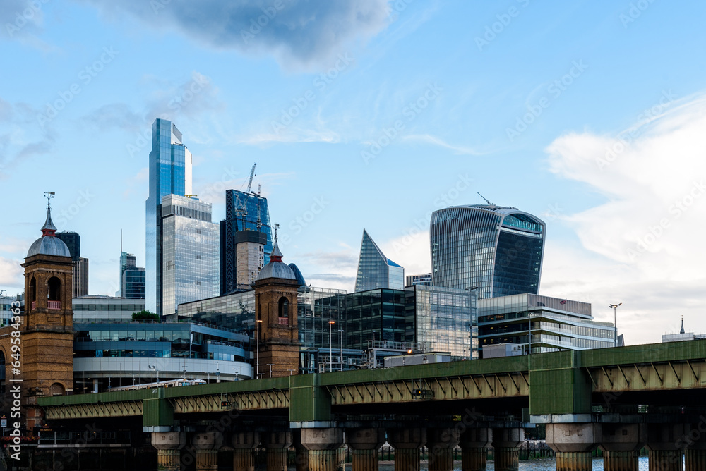 Cityscape of London by Thames River