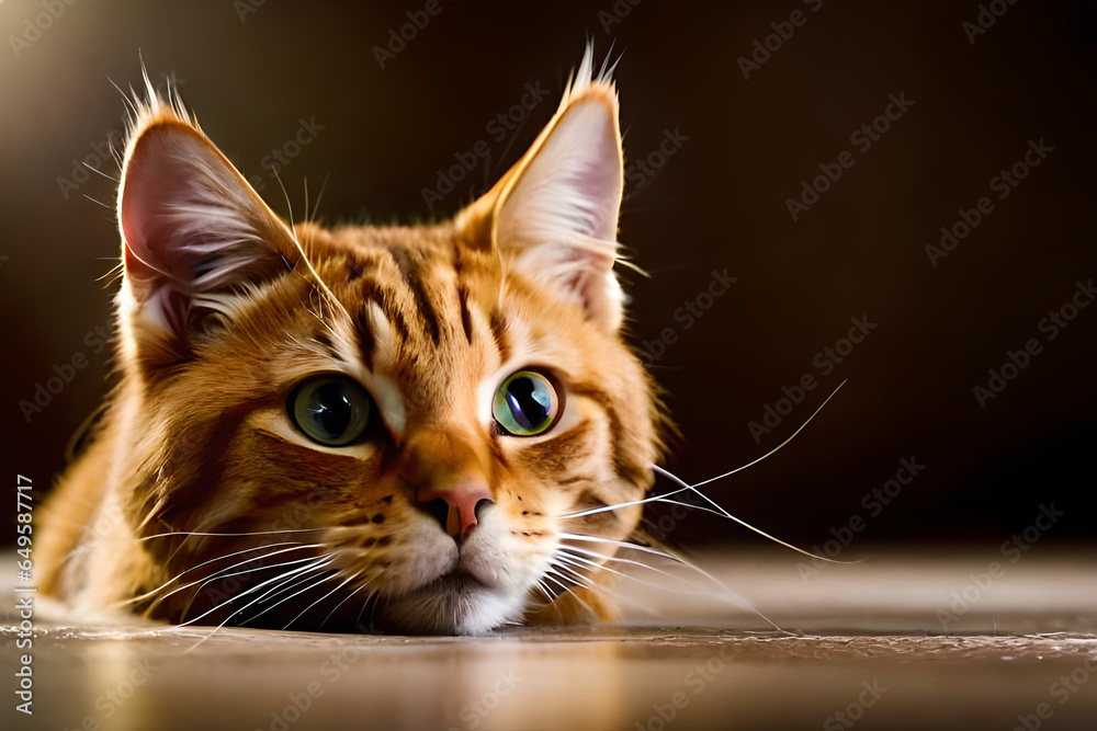 cat in close-up photo with blurred background