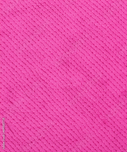 Texture of pink fabric top view. Pink pile fabric with pleats