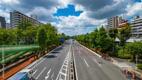 A timelapse of traffic jam at the downtown street in Takashimadaira Tokyo wide shot photo