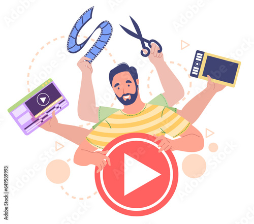 Multitasking motion designer using different tools for video creation