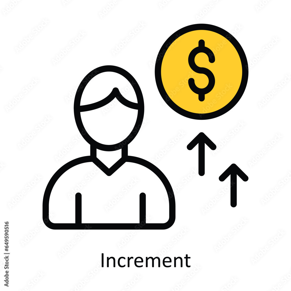 Increment vector Filled outline Icon Design illustration. Human Resources Symbol on White background EPS 10 File Increment vector Filled outline Icon Design illustration. Human Resources Symbol on White background EPS 10 File