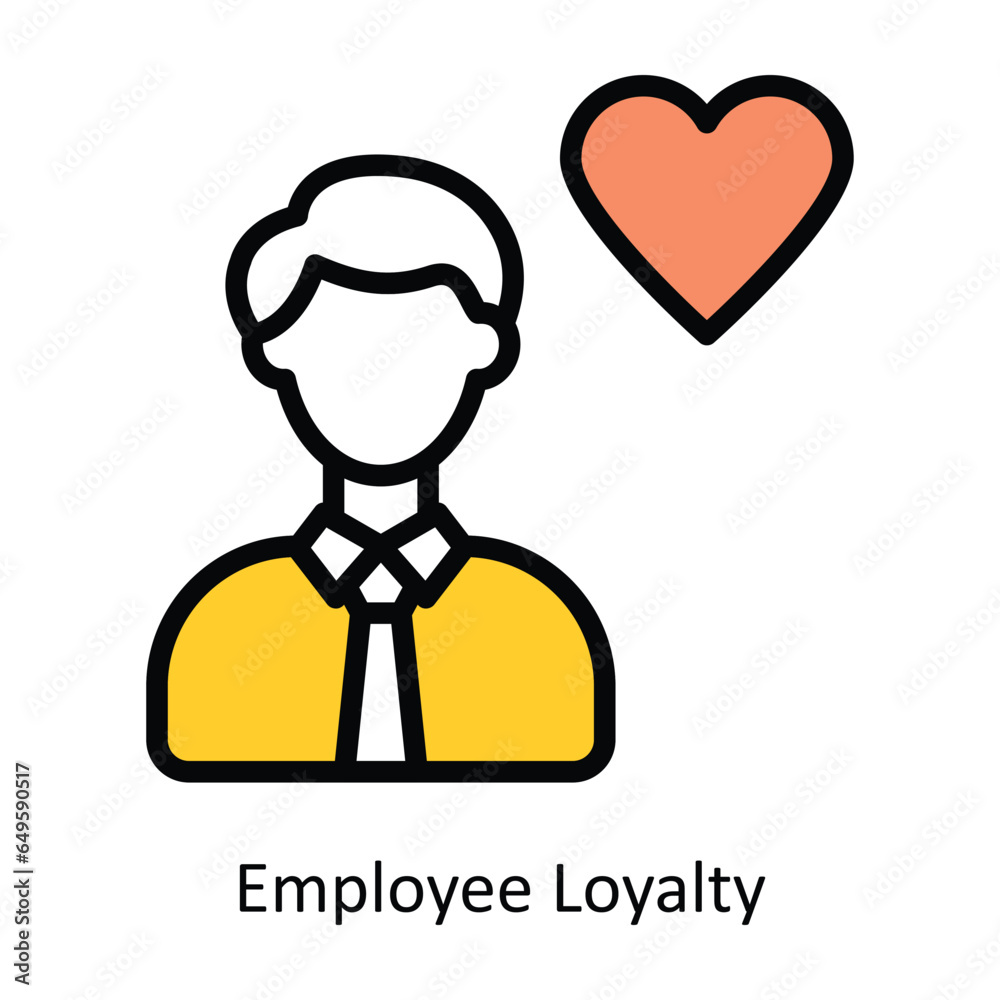 Employee Loyalty vector Filled outline Icon Design illustration. Human Resources Symbol on White background EPS 10 File 