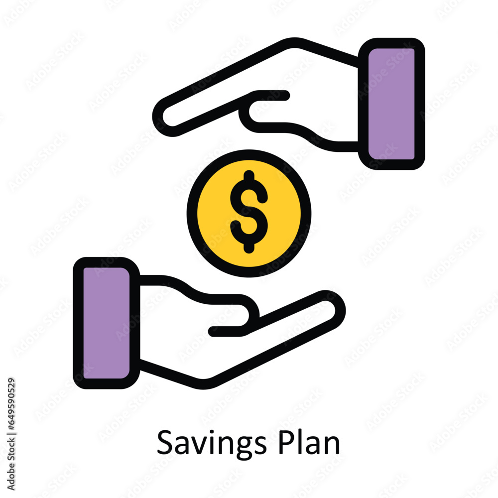 Savings Plan vector Filled outline Icon Design illustration. Human Resources Symbol on White background EPS 10 File Savings Plan vector Filled outline Icon Design illustration. Human Resources Symbol on White background EPS 10 File