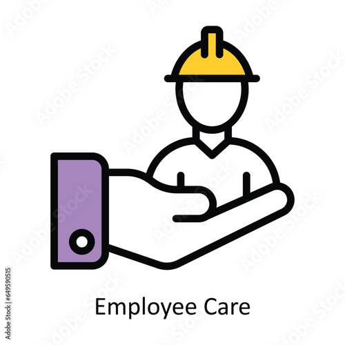 Employee Care vector Filled outline Icon Design illustration. Human Resources Symbol on White background EPS 10 File 