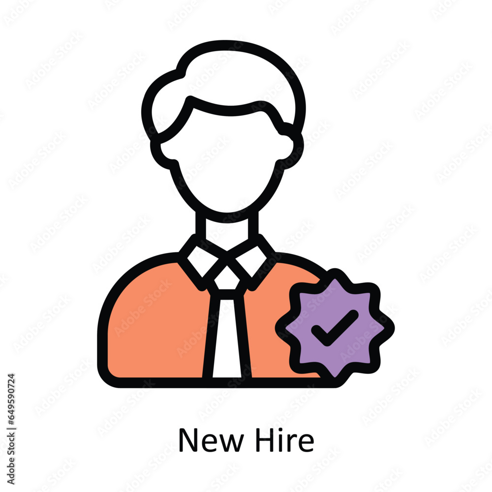 New Hire vector Filled outline Icon Design illustration. Human Resources Symbol on White background EPS 10 File 