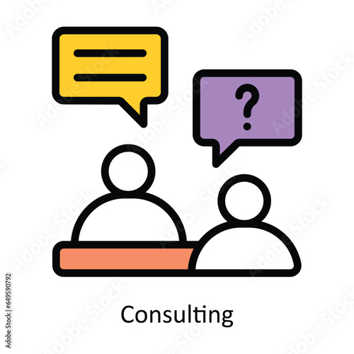 Consulting vector Filled outline Icon Design illustration. Human Resources Symbol on White background EPS 10 File 