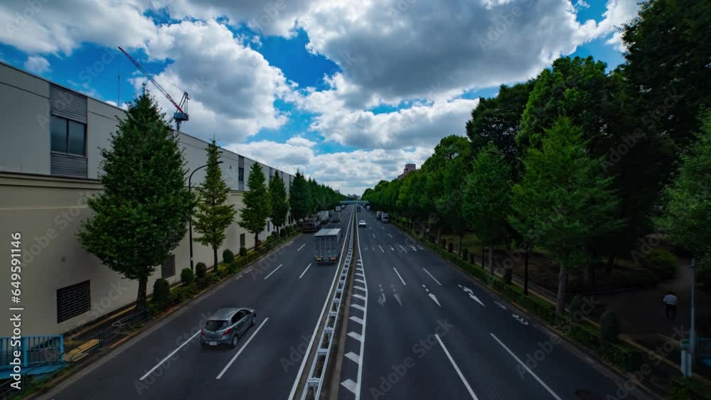 A timelapse of traffic jam at the downtown street in Takashimadaira Tokyo wide shot