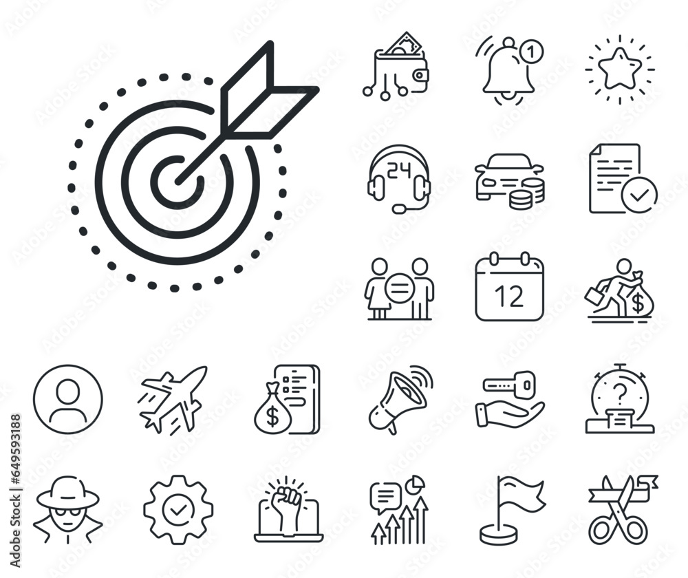 Stratery goal sign. Salaryman, gender equality and alert bell outline ...