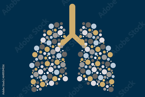 Human lungs in the form of bubbles. Internal organ