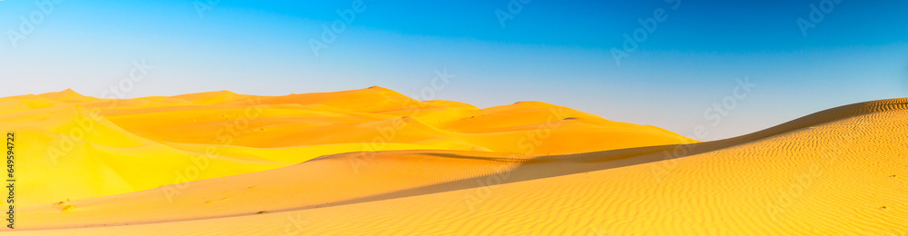 Panoramic view of sand dunes in Liwa desert