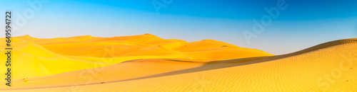 Panoramic view of sand dunes in Liwa desert