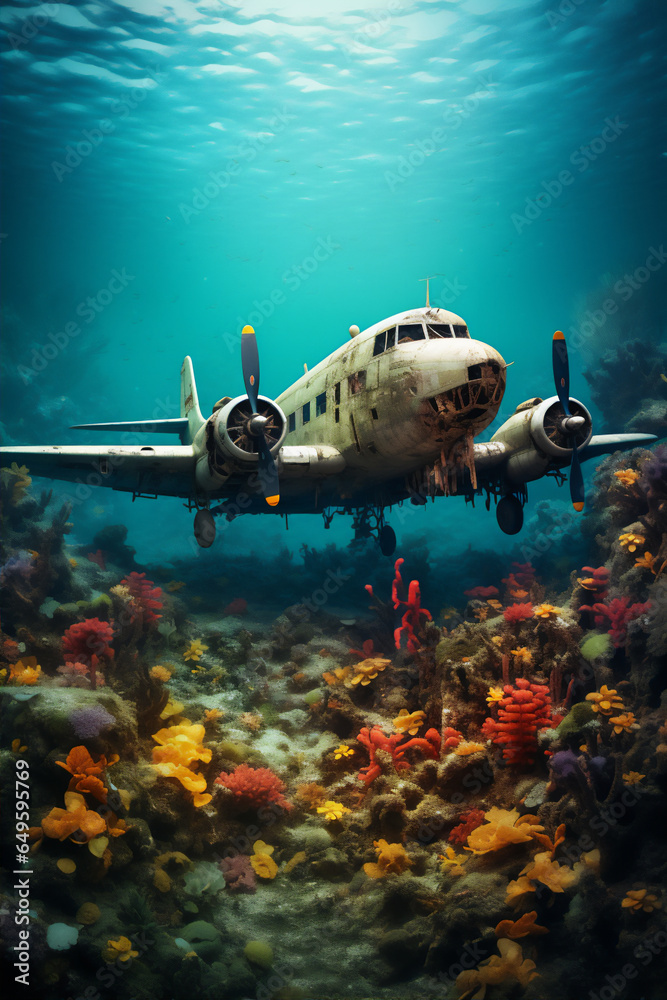 the wreckage of a plane that was destroyed during World War II on the ...