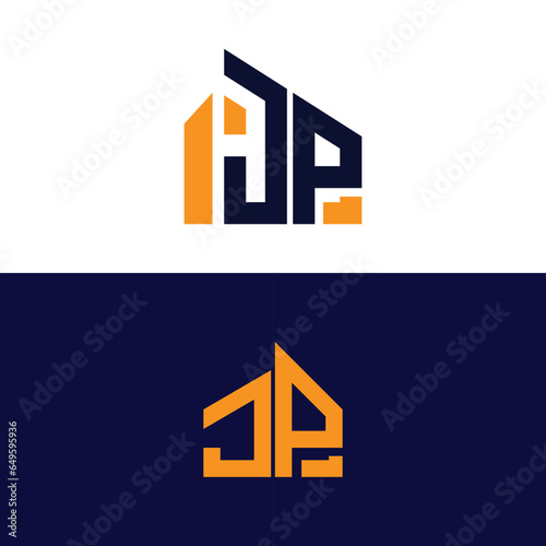 modern jp real estate logo design photo