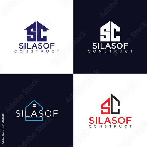 modern sc home logo design