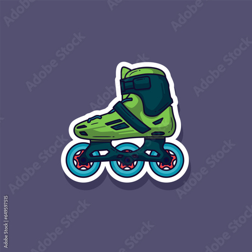 Roller skating competition element cartoon, vector illustration sticker. Vector eps 10